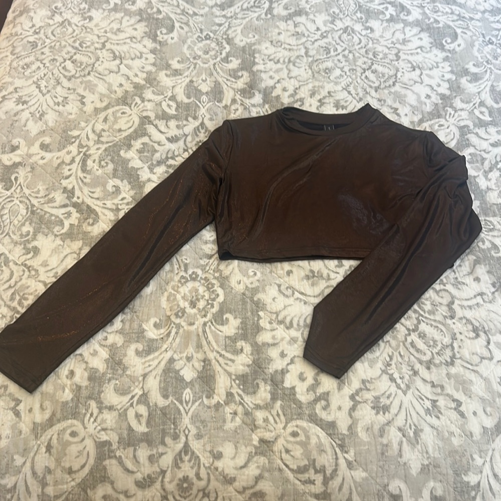 Metallic-Shine crop top